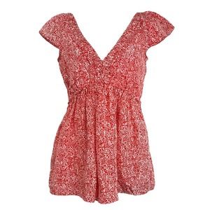 Candeau Red Silk Top M